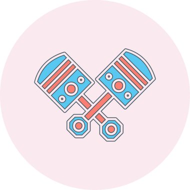 Pistons simgesi, vektör illüstrasyonu basit tasarım