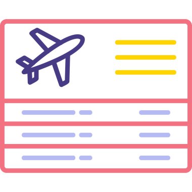 Seyahat ikonunun vektör illüstrasyonu. Ayrılışlar                   