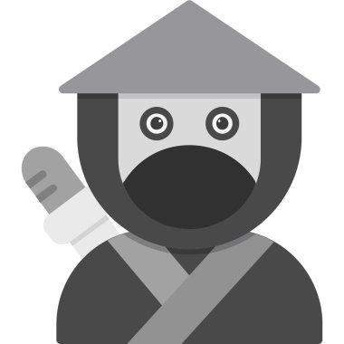 Ninja simgesi vektör illüstrasyonu 