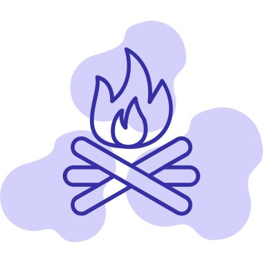 şenlik ateşi simgesi, ağ basit illüstrasyon