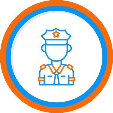 Bir polisin vektör illüstrasyon simgesi