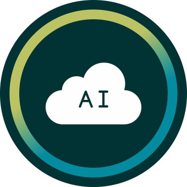 ai bulut simgesi basit illüstrasyon 