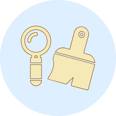 Arkeoloji araçları simgesi, vektör illüstrasyonu