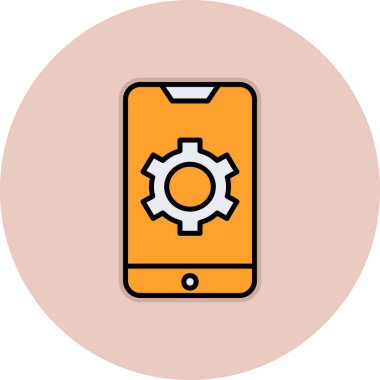 Mobil Ayarlar web simgesi, vektör illüstrasyonu 