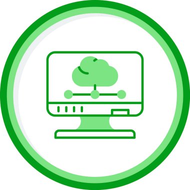 bulut hesaplama web simgesi vektör illüstrasyonu 