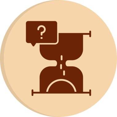 soru işareti simgesi ve kum saati vektör çizimi 