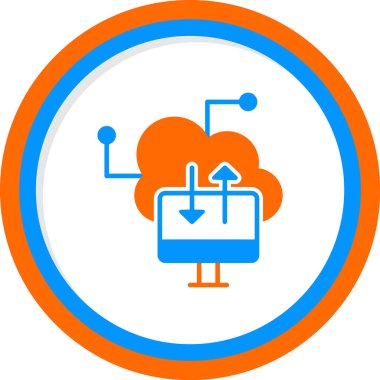 bulut hesaplama web simgesi vektör illüstrasyonu 