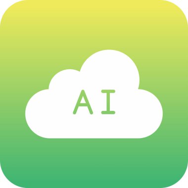 ai bulut simgesi basit illüstrasyon 