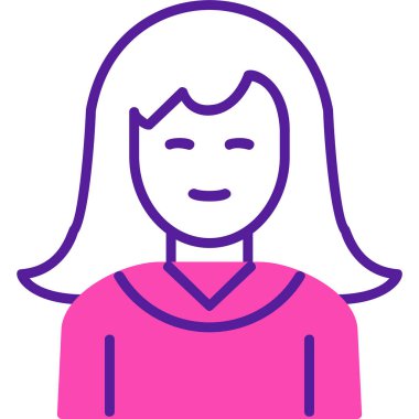 Kadın. Web simgesi basit illüstrasyon