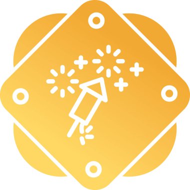 Havai fişek. Web simgesi basit illüstrasyon                           