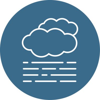 Bulutlar ve sis ağı simgesi basit gösterim