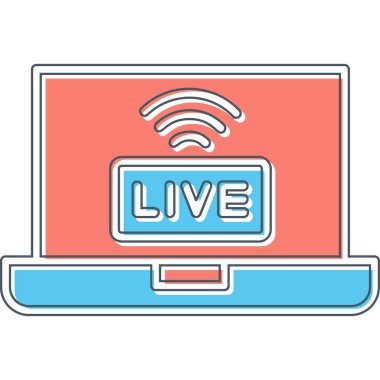 canlı yayın simgesi, vektör illüstrasyonu basit tasarım