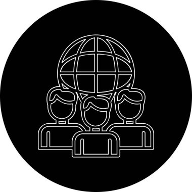 Uluslararası ilişkiler simgesi, vektör illüstrasyonu basit tasarım