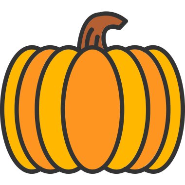 balkabağı simgesi, vektör illüstrasyonu 