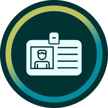 Kimlik kartı web simgesi, vektör illüstrasyonu