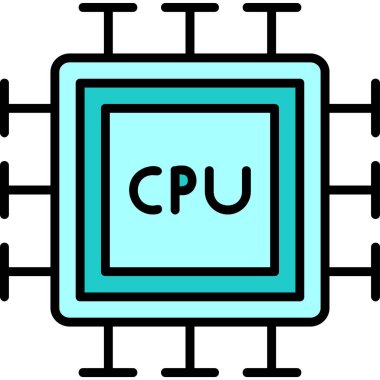 cpu icon, vector illustration simple design