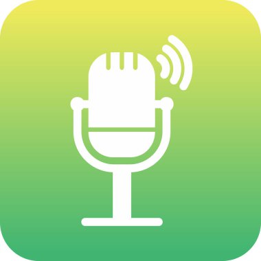 Canlı Podcast ikon vektör çizimi