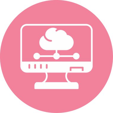 bulut hesaplama web simgesi vektör illüstrasyonu 