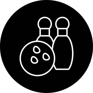 Bowling lobutları ve top ikonu, vektör illüstrasyonu