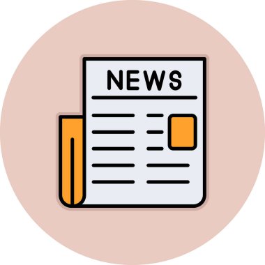Haber Kağıdı Web simgesi, vektör illüstrasyonu
