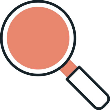 Büyütme cam simgesi, vektör illüstrasyonu 