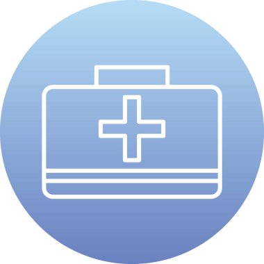 İlk Yardım Kiti tıbbi ikon vektör çizimi