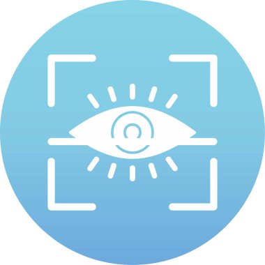 Göz Tarama Ağı simgesi, vektör illüstrasyonu. Tarama çerçevesi vektör ana hatları işaretli dijital göz