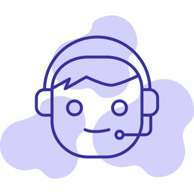 Çağrı Merkezi, operatör simgesi vektör çizimi