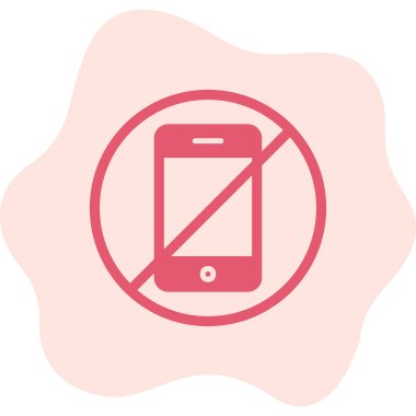 Telefona izin yok, vektör illüstrasyonu basit tasarım