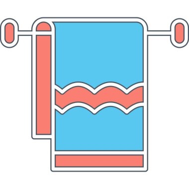 Havlu ağ simgesi, vektör illüstrasyonu 