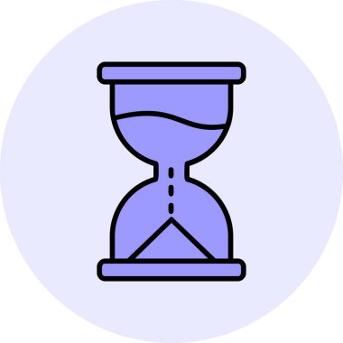 Kum saati simgesi, vektör illüstrasyonu 