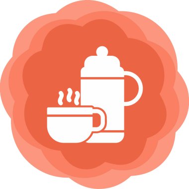 Kap ikonlu termos. Web basit illüstrasyonu