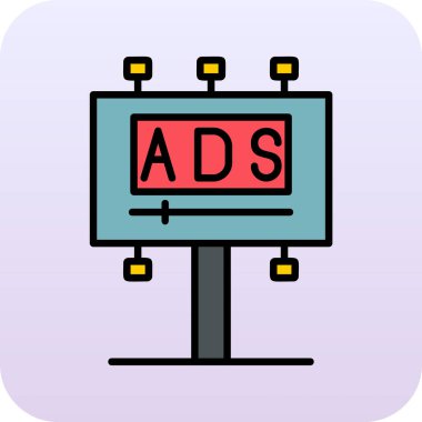 Reklam panosu simgesi, vektör illüstrasyonu basit tasarım
