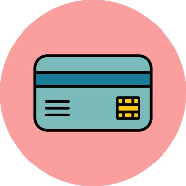 Kredi Kartı. Web simgesi basit illüstrasyon 