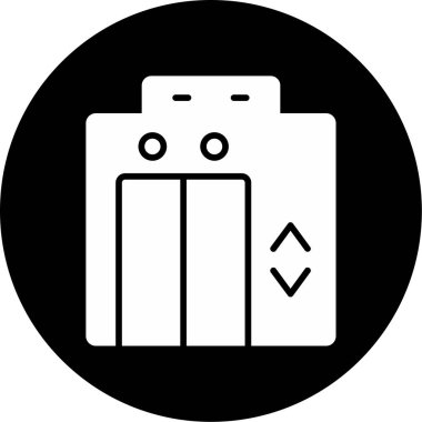 Asansör simgesi, vektör illüstrasyonu basit tasarım