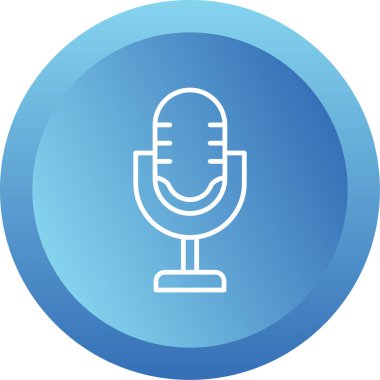 Retro mikrofon simgesi, vektör çizim 