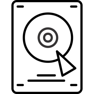 Disk Hard Simge, Vektör İllüstrasyonu