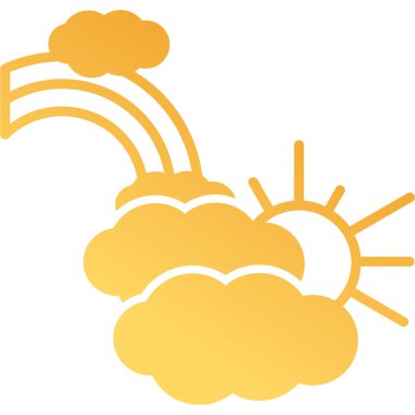 Bulutlu gökkuşağı. Web simgesi basit illüstrasyon