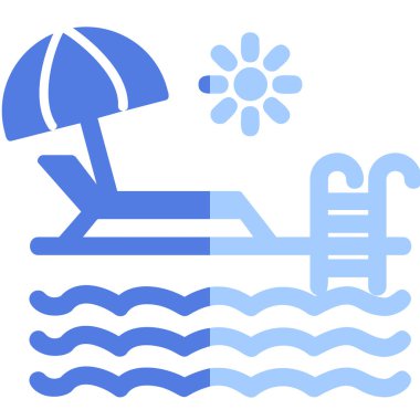 yüzme havuzu ikonu vektör illüstrasyonu