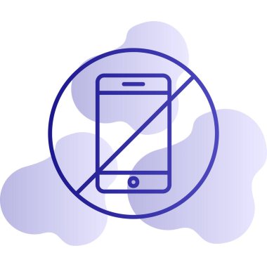 Telefona izin yok, vektör illüstrasyonu basit tasarım