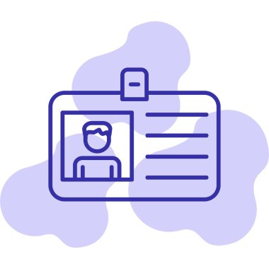 Kimlik kartı web simgesi, vektör illüstrasyonu