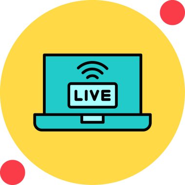 canlı yayın simgesi, vektör illüstrasyonu basit tasarım