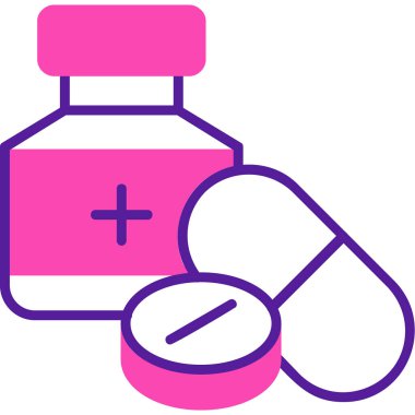 ilaç hapları simgesi, basit vektör illüstrasyonu 