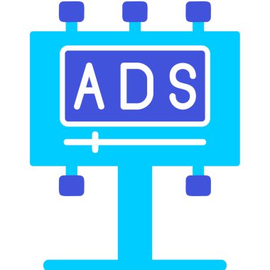 Reklam panosu simgesi, vektör illüstrasyonu basit tasarım
