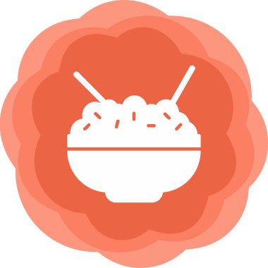 Pirinç kasesi. Web simgesi basit illüstrasyon            