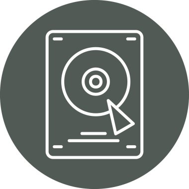 Sabit disk simgesi, vektör illüstrasyonu basit tasarım