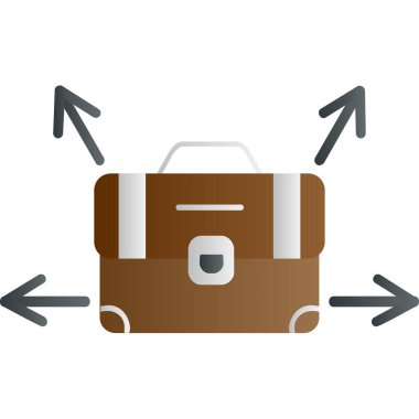 Evrak çantalı kariyer seçimi konsepti simgesi, vektör illüstrasyonu basit tasarım