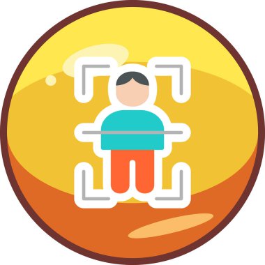 Vücut Tarama Web simgesi, vektör illüstrasyonu