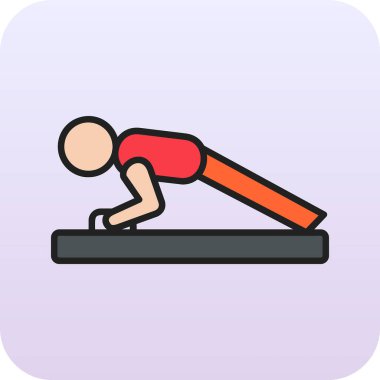 İnsanoğlu egzersiz yapıyor, spor simgesi, vektör 