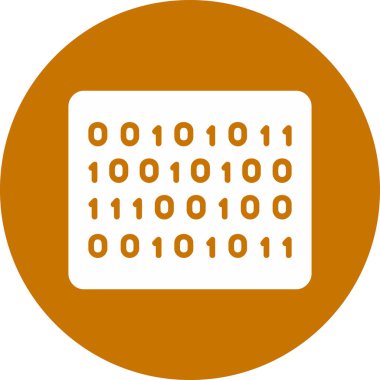 İkili Kod simgesi, vektör illüstrasyonu 